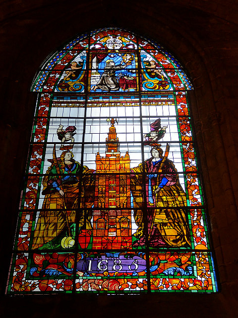 Stained glass at Seville Cathedral