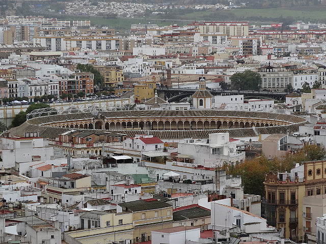 View of Seville's bullring from La Giralda