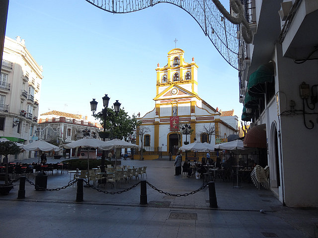 Plaza and church at La Linea