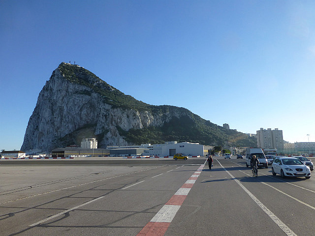 The Rock of Gibraltar from the runway