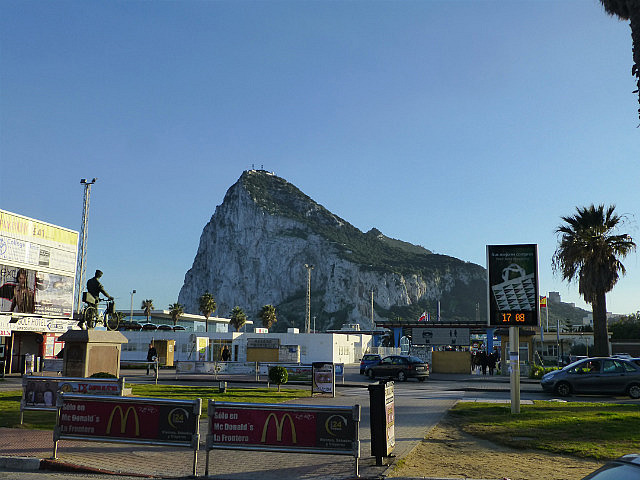 The Rock from across the border at La Linea