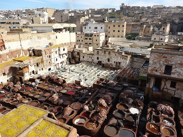 Chouwara tannery leather dyeing pits