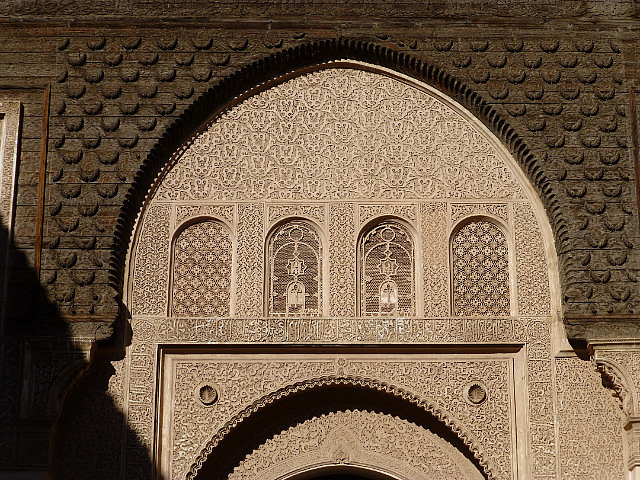 Medresa Ben Yusef - stone and lattice work in wood