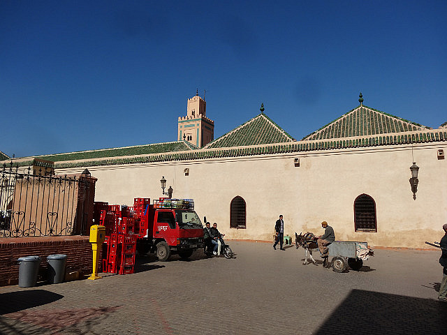 Mosque Ben Yusef and donkey cart