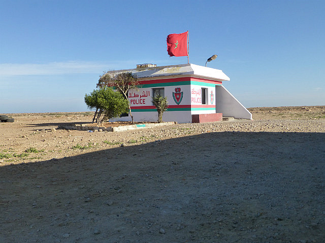 One of many Moroccan Police checkposts