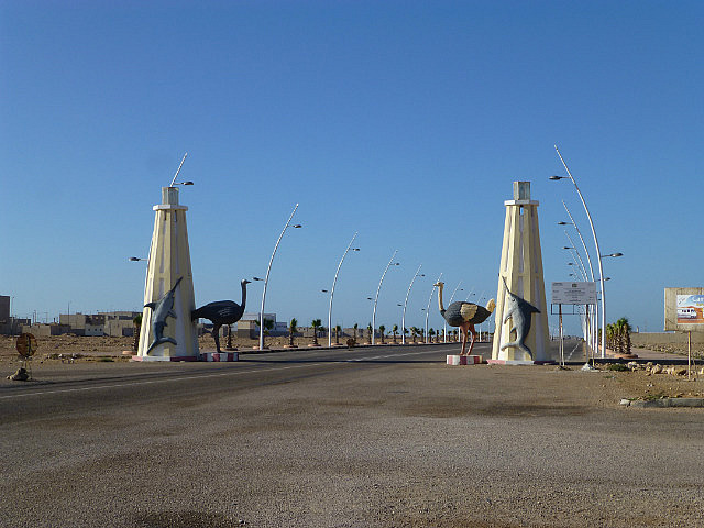 Stork and Marlin Gateway to a Western Sahara town