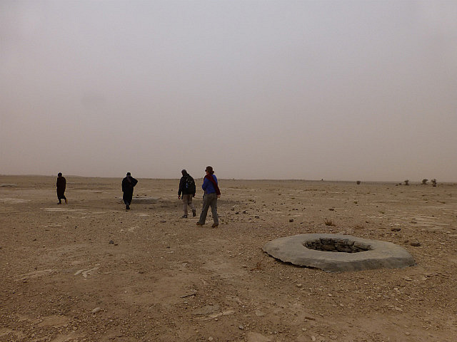 Visiting one of several water wells in the desert