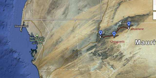 Route Map - Atar-Ouadane-Chinguetti