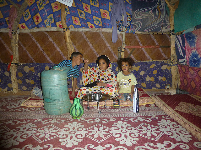 Tea ritual performed by nine year old girl