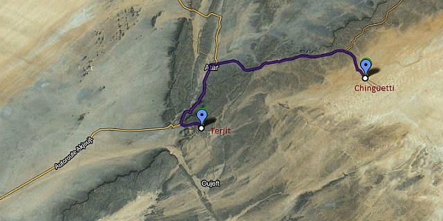 Route Map - Chinguetti to Terjit