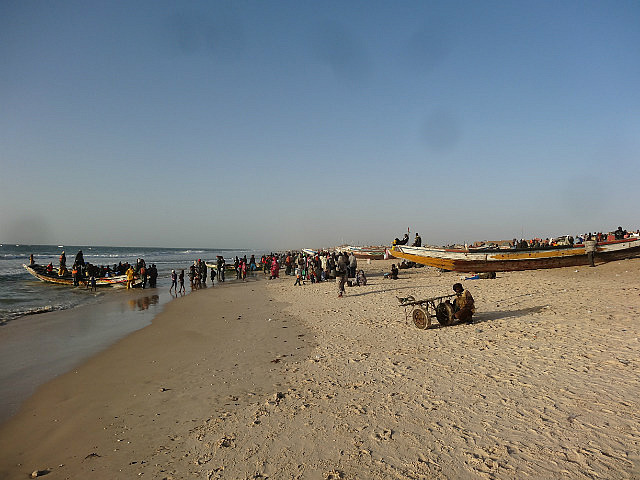Fishing boats by the Atlantic Ocean
