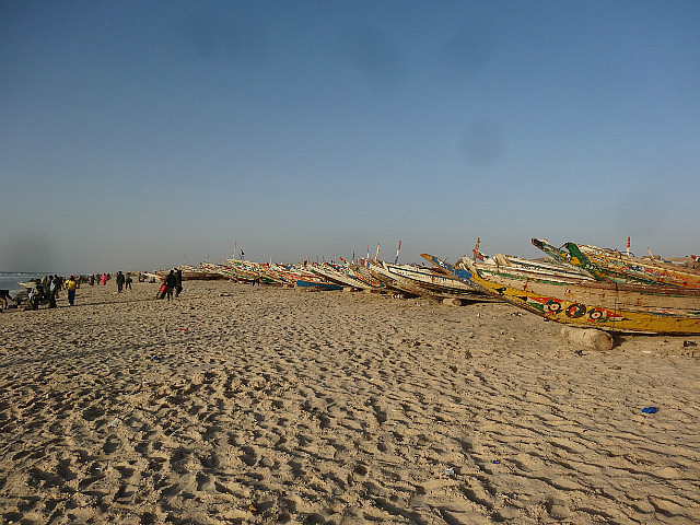 Fishing boats by the Atlantic Ocean