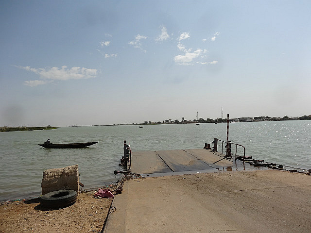 The jetty on the Mauritanian side of the border