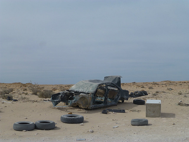 Stripped down car carcass