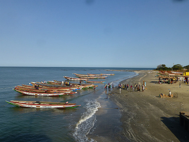 Boats departing for Banjul from Barra
