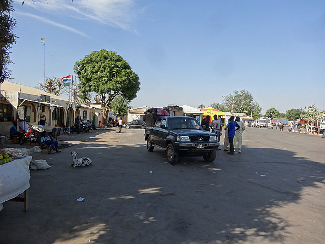 Outside the Gambian immigration post