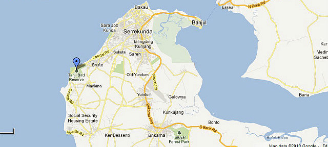 Map of Western Gambia