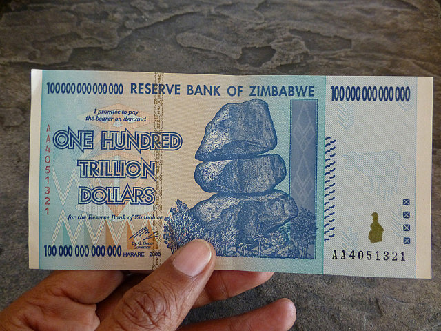The coveted One Hundred Trillion Dollar bank note!