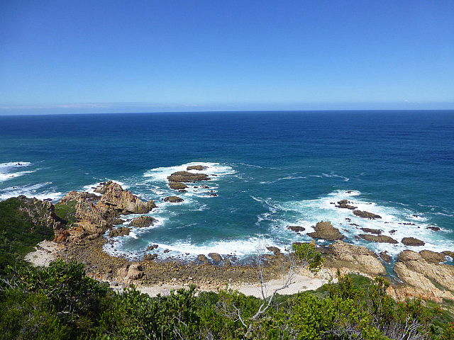 View of the coast on the way back up the trail