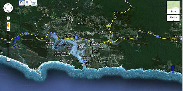 Knysna canoeing and hiking locations