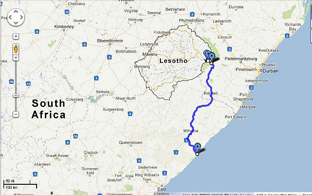 Bulungula to Sani Lodge (400 km)
