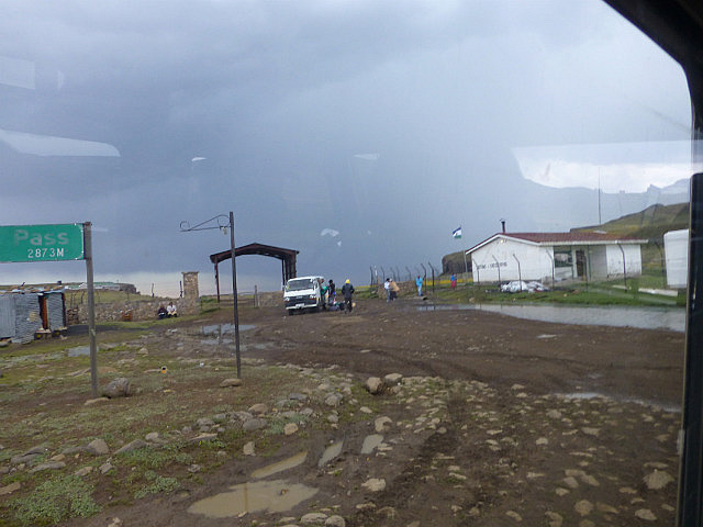 Lesotho border post at the top of Sani Pass