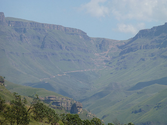 Switchbacks over Sani Pass into Lesotho