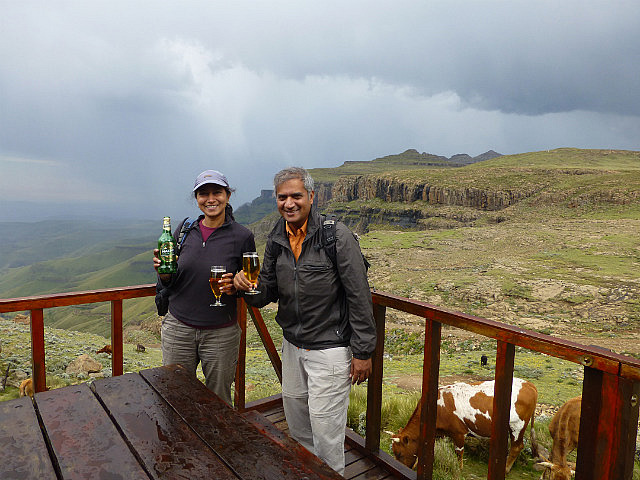Celebrating with Maluti beer