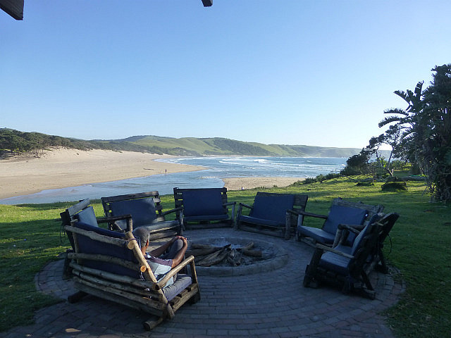 View of the beach from Bulungula Lodge