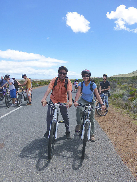 On bikes at Cape of Good Hope Nature Reserve