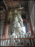 Beautifully carved wooden giant at Todai-ji