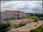 Administrative building seen from top of Patuxai