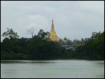 Shwedagon pagoda from Kandawgi Park
