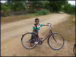 The bicycle is not too big for me!