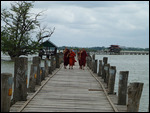 Teak bridge over lake at Amarapura
