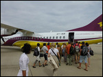 Boarding Air Mandalay at Mandalay airport
