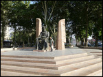 Statue of poet Kamoli Khojandi on Lenina street