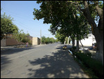 Wide streets lead to center of town