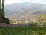 Kyrgyz border post  seen from Karamyk village