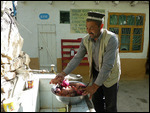 Host preparing vegetables for dinner