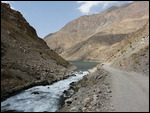 Water flowing between lakes
