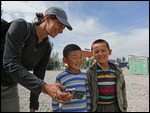Amusing some children in Daroot Korgon
