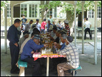 Kyrgyz men playing chess 