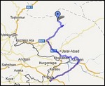 Osh to Arslanbob Route Map