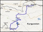 Arslanbob to Bishkek Route Map