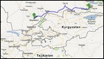 Almaty to Shymkent Route Map