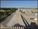 Wall separates historic Khiva from the modern city