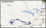 Bukhara to Samarqand Route Map