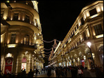 Lights at pedestrian shopping street