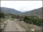 Unpaved road leading up to home of our host